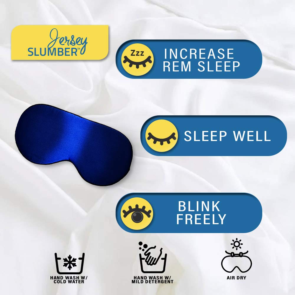 Jersey Slumber 100% Silk Sleep Mask For A Full Night's Sleep | Comfortable & Super Soft Eye Mask With Adjustable Strap | Works With Every Nap Position | Ultimate Sleeping Aid/Blindfold, Blocks Light : Beauty