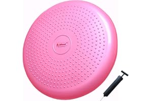 AppleRound Inflated Wobble Cushion with Hand Pump, Air Stability Board (Extra Thick), Core Balance Disc for Adults, Sensory W