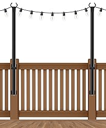 Beizelte 2 Pack 5 Ft String Light Poles,Light Poles