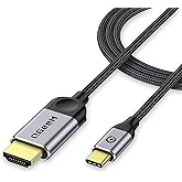 QGeeM USB C to HDMI Cable Adapter 6FT 4K, USB Type C to HDMI Thunderbolt 3/4 Compatible for iPhone 16,Galaxy,MacBook Pro/air,