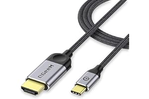 QGeeM USB C to HDMI Cable Adapter 6FT 4K, USB Type C to HDMI Thunderbolt 3/4 Compatible for iPhone 16,Galaxy,MacBook Pro/air,