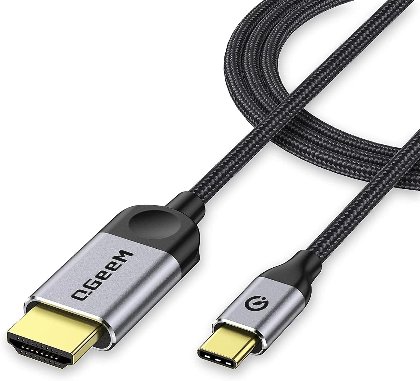 Photo 1 of QGeeM USB C to HDMI Cable Adapter 6FT 4K, USB Type C to HDMI Thunderbolt 3/4 Compatible for iPhone 16,Galaxy,MacBook Pro/air,IPad pro,Surface,Dell XPS,HP,Thinkpad,Pixelbook, and More-Silver