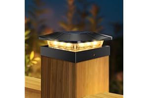 Peasur 4x4 Solar Post Cap Lights Outdoor with 3 Modes, LED Post Light Solar Powered Waterproof, Wood/Vinyl Fence Posts Lights for Deck Railing Mailbox