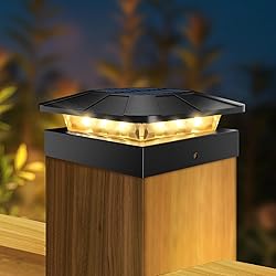 Peasur 4x4in Solar Post Cap Lights Outdoor with 3