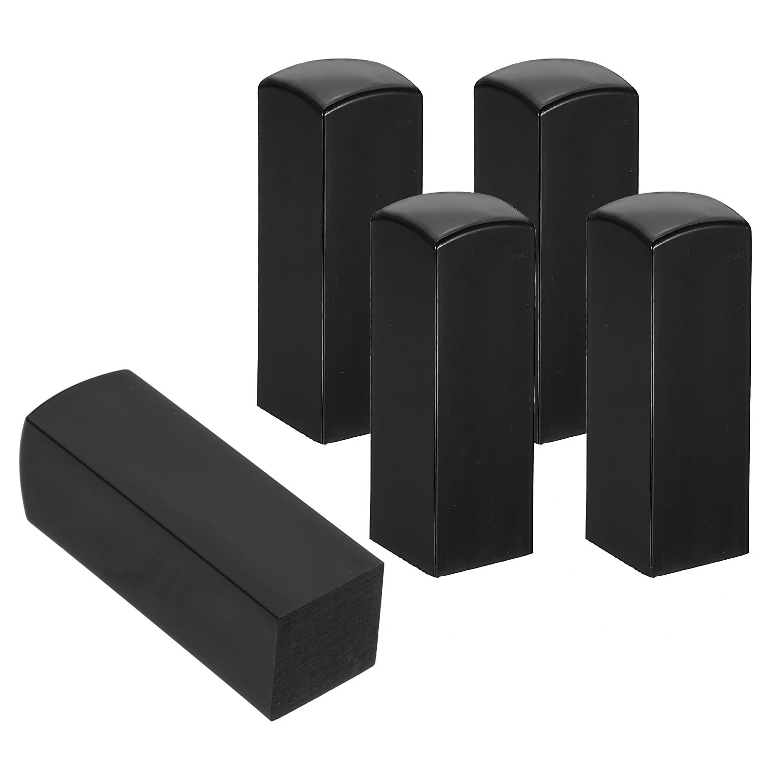 PATIKIL 18x18mm Blank Calligraphy Stamp, 5Pcs Resin Square Blank Name Stamp Name Chop for Stamp Making DIY Crafting Scrapbooking, Black