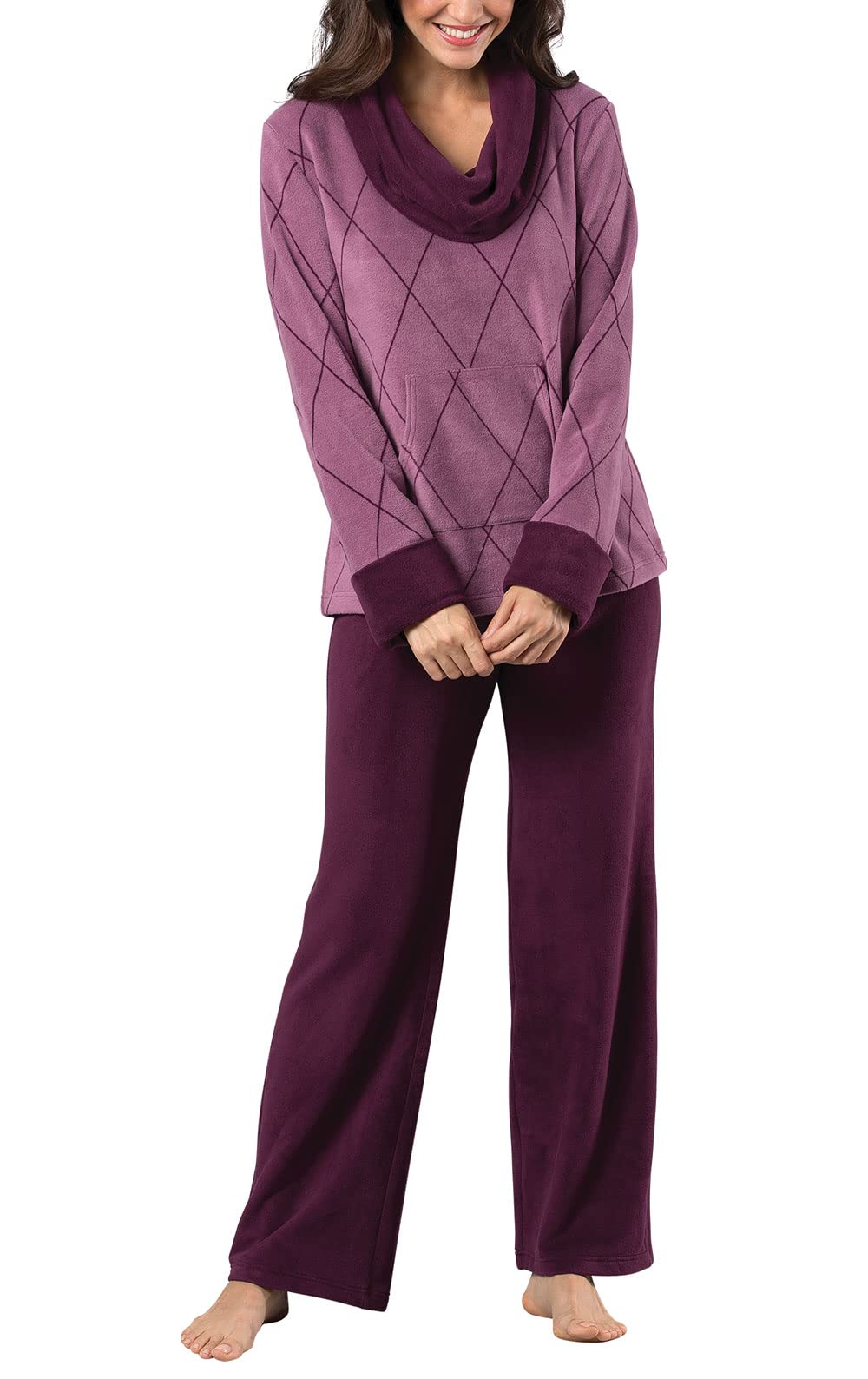 PajamaGram Super Soft Pajamas for Women - Womens Pajama Sets, Plum, XS, 2-4 Image