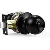 Lepushom 1 Pack Bathroom Door Knob, Door Knobs Interior Without Keys, Black Door Knobs for Bedroom and Office, Privacy Function, Modern and Sturdy Finish