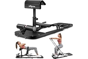 BODY RHYTHM BODYRHYTHM Hip Thrust Machine with 2 Sets of Resistance Bands, Sissy Squat Machine, Squat Workout Machine & Glutes Workout Equipment, Bulgarian Split Squat Stand for Legged Lunges.