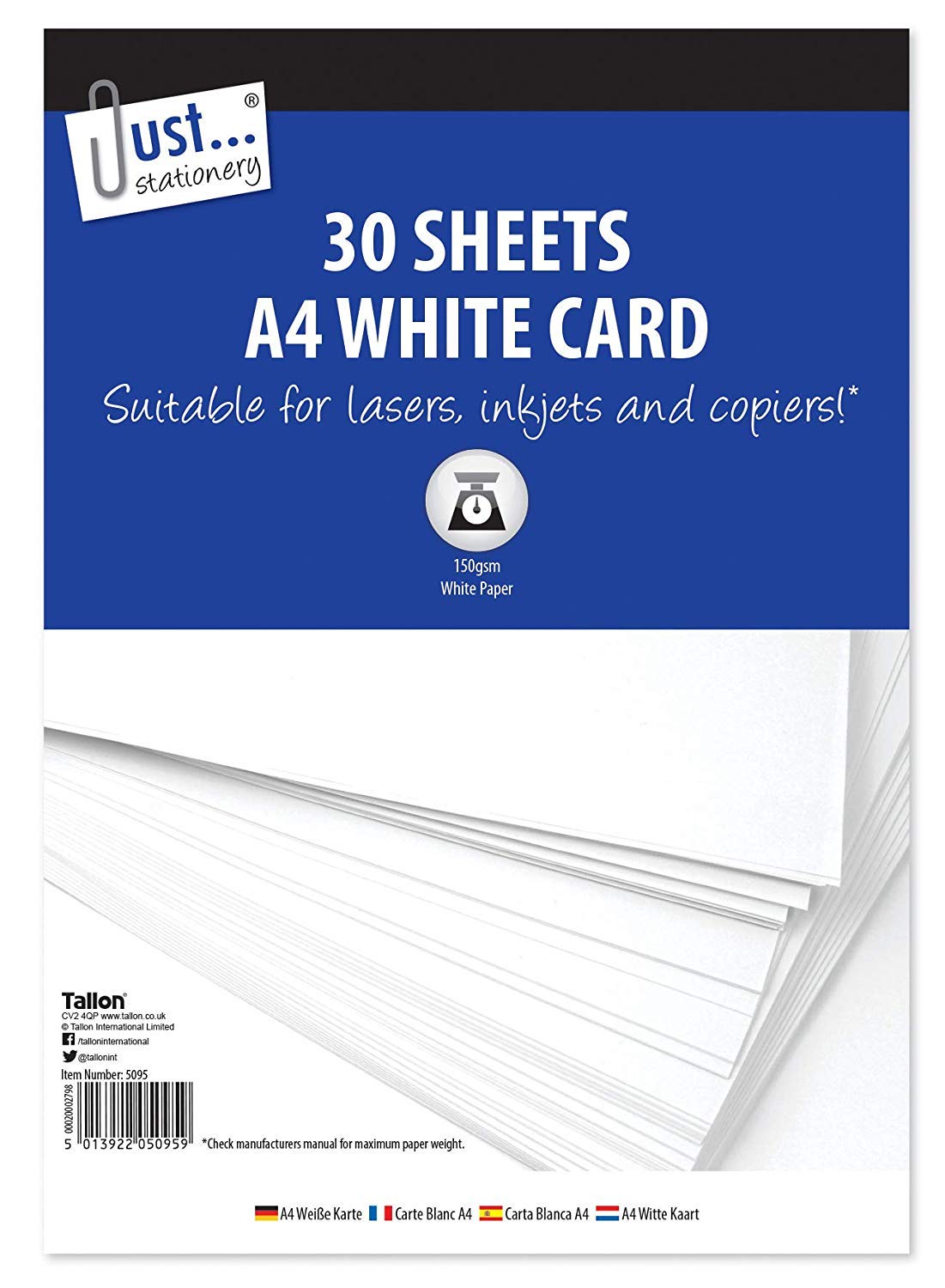 3 X A4 30 Sheet White Card