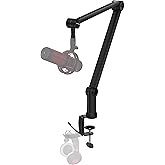 IXTECH Microphone Boom Arm with Desk Mount, 360&deg; Rotatable, Adjustable and Foldable Scissor Mounting for Podcast, Video Gaming, Radio and Studio Audio, Sturdy and Universal - Elegance Model