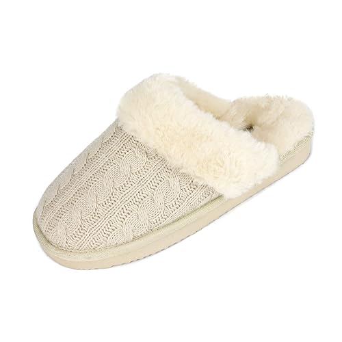 cable knit mule slippers