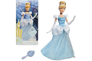 Disney Store Official Princess Classic Doll (Cinderella), 11 Inches, Includes Brush with Molded Details, Fully Posable Toy in Classic Outfit Princess Toys for Girls