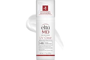 EltaMD UV Clear Facial Sunscreen, Broad-Spectrum SPF 46 for Sensitive or Acne-Prone Skin, Oil-free, Dermatologist-Recommended