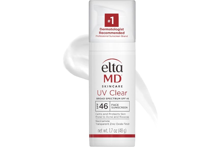 EltaMD UV Clear Face Sunscreen SPF 46, Oil-Free Sunscreen with Zinc Oxide, Dermatologist Recommended