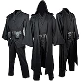 Horizoncos Men's Costume Robe Adult Male Tunic Costume Hooded Uniform Full Set Halloween Cosplay Cloak