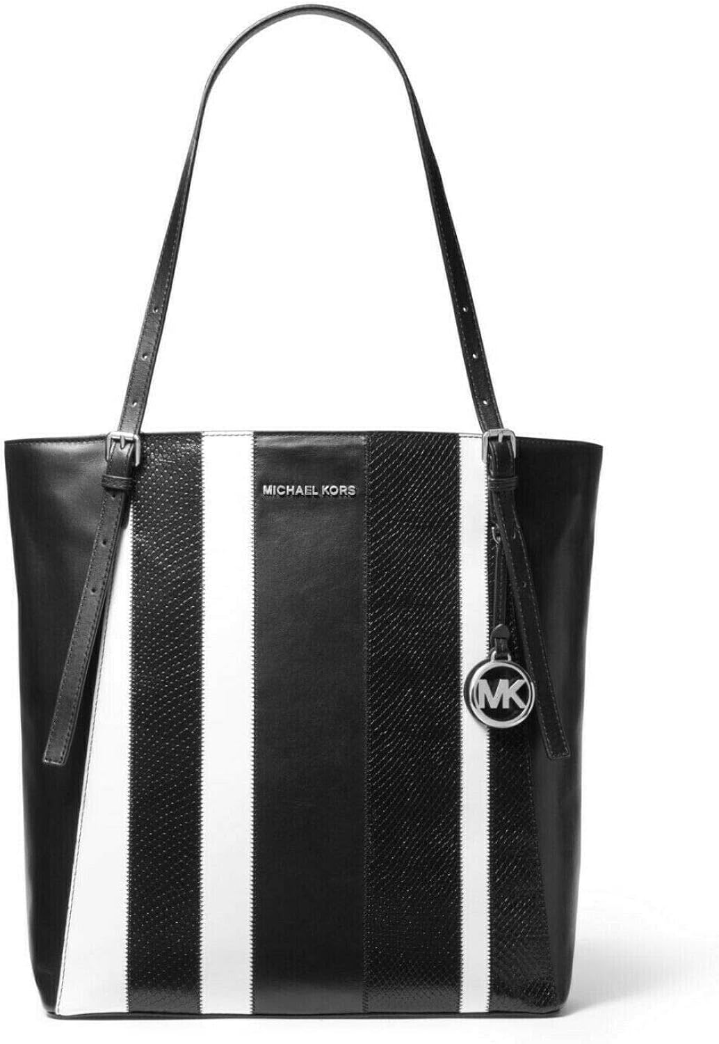 MICHAEL Michael Kors Megan Large Striped Leather Tote Bag