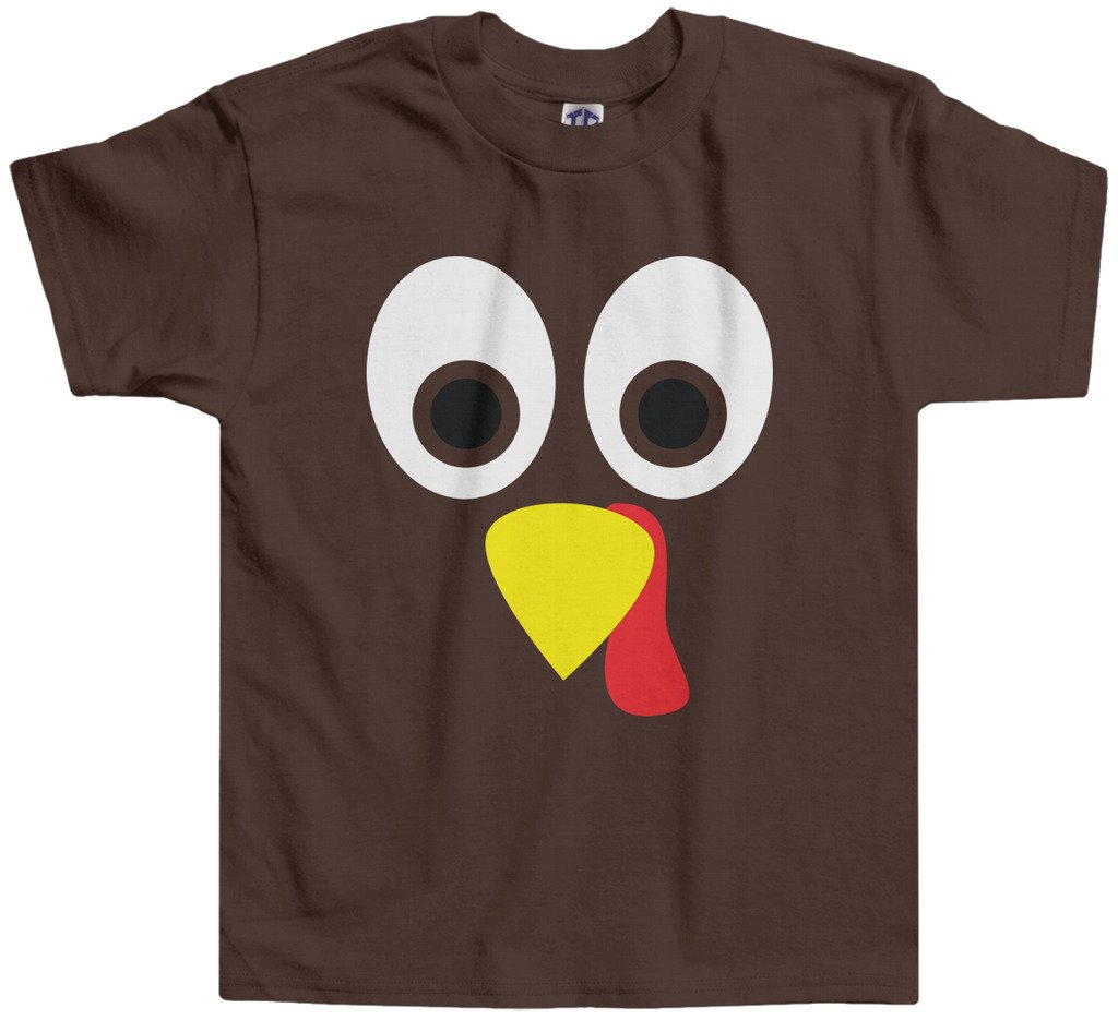 Photo 1 of Threadrock Little Boys' Thanksgiving Turkey Face Toddler T-Shirt 4T Brown