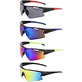 ANLIOTO 4 Pack Sports Sunglasses for Men Women, Youth Baseball Lightweigh UV Protection Sun Glasses for Cycling Running Fishing