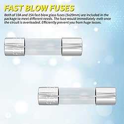 Joinfworld Panel Mount Fuse Holder 5x20mm 12V DC