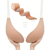 TITU Strapless Bra for Big Bust - Sticky Push Up for Large Breasts, Backless Plus Size Invisible with Boob Lift Tape