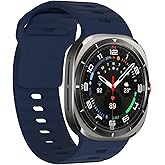 NTidea Compatible with Samsung Galaxy Watch 7 Ultra 47mm Band (2024 New), Quick Release Soft Silicone Sport Strap Women Men Replacement Accessory Fit for Samsung Galaxy Watch Ultra Band, Midnight Blue
