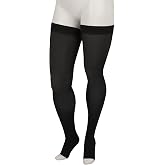 Juzo Basic 4412ag 30-40mmhg Thigh-High Open Toe Compression Stocking, Short | Silicone border, quality medical compression stockings for men and women, seamless, durable, comfortable fit, easy care