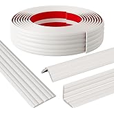 Elvone Wall Corner Protector & Edge Guard, Peel and Stick Wall Trim Moulding Inside & Outside Corner Molding Trim Caulk Strip, Self Adhesive Trim for Wall Edge,Ceiling, Countertop, 1.6” W x10’ L，White