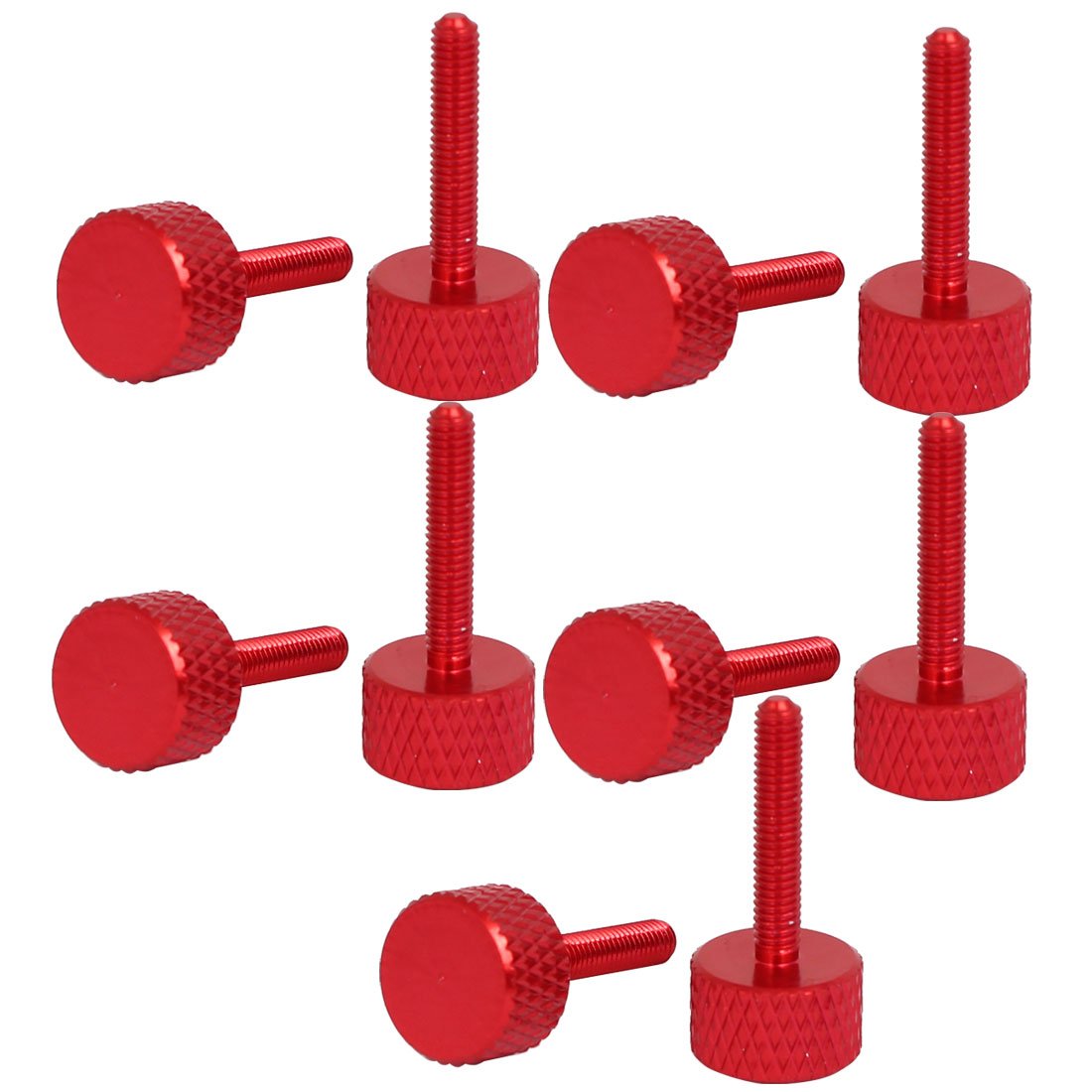 sourcing map Computer PC Graphics Card M3x16mm Knurled Head Thumb Screws Wine Red 10pcs