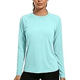 KINSWT Women's UPF 50+ Rash Guard Long Sleeve Swim Shirts Sun Protection UV SPF Lightweight Moisture Wicking Tops