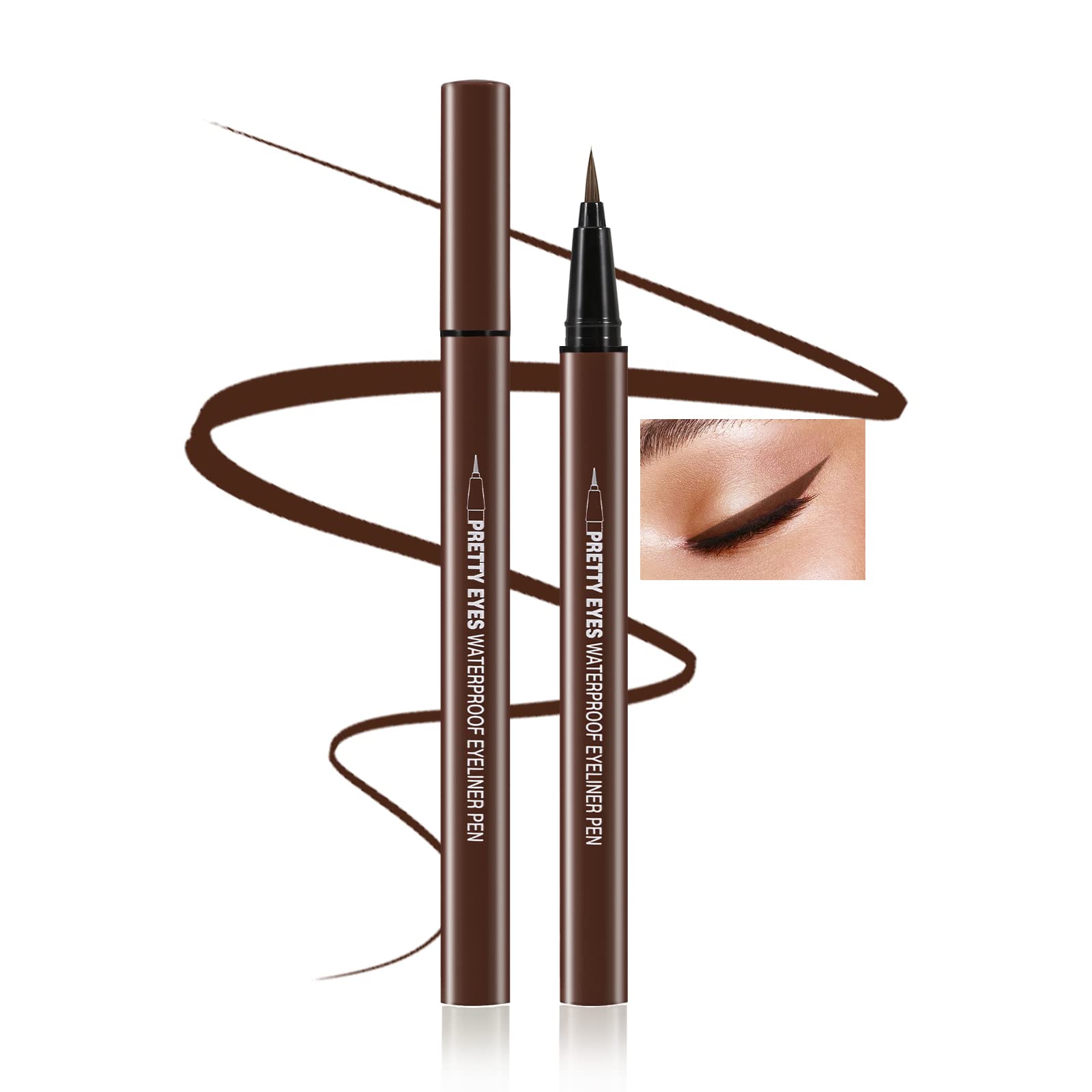 Boobeen Liquid Eyeliner Pen, Matte Eye Liner with Precision Tip, Long Lasting Eyeliner Pencil for Bold Eye Makeup, Glides on Smoothly