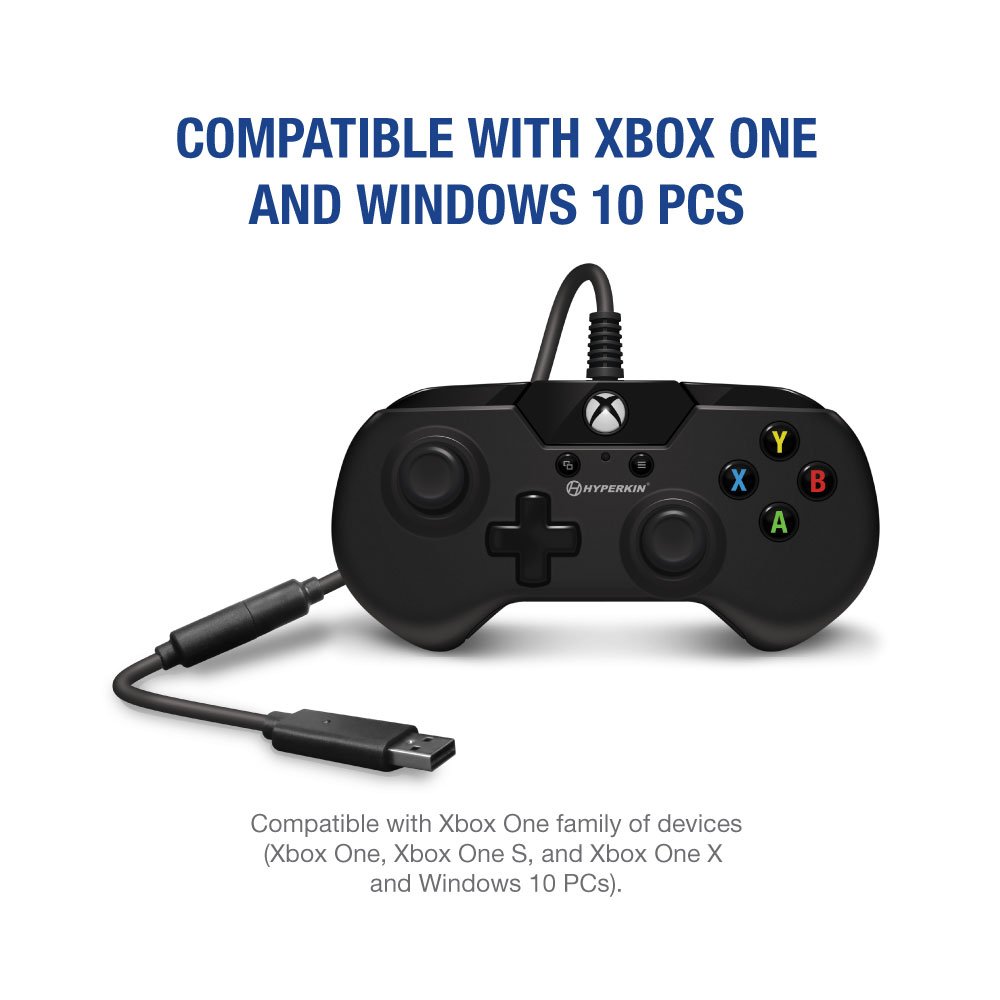 Hyperkin X91 Wired Controller for Xbox One/ Windows 10 PC (Black) - Officially Licensed by Xbox: Video Games