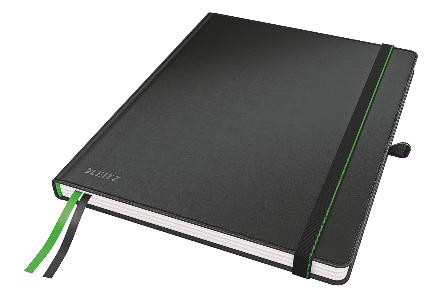 Leitz Complete Notebook B5 Lined (iPad, Tablet Format), 160 Pages, 80 Sheets, Hardcover, 100 g/m² Paper FSC Certified, Fastener, Bookmark, Pen Loop, Black, 44740095