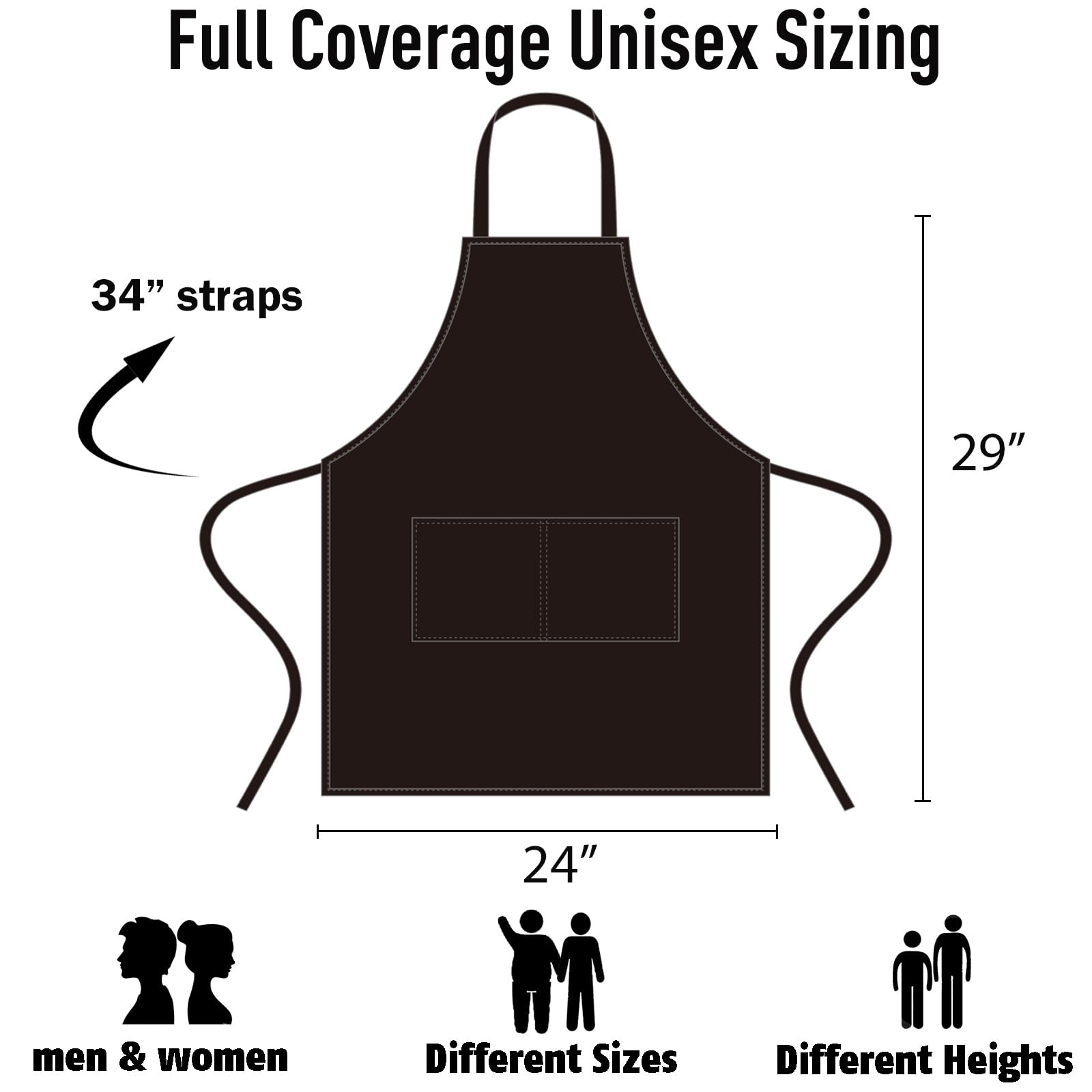 NOBONDO 12 Pack Bib Apron - Unisex Black Apron Bulk with 2 Roomy Pockets Machine Washable for Kitchen Crafting BBQ Drawing