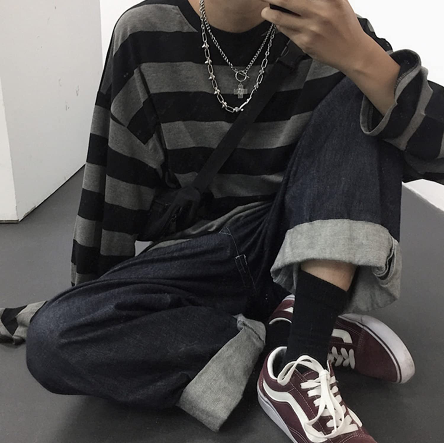 Oversized Stripe Long Sleeve T-Shirt