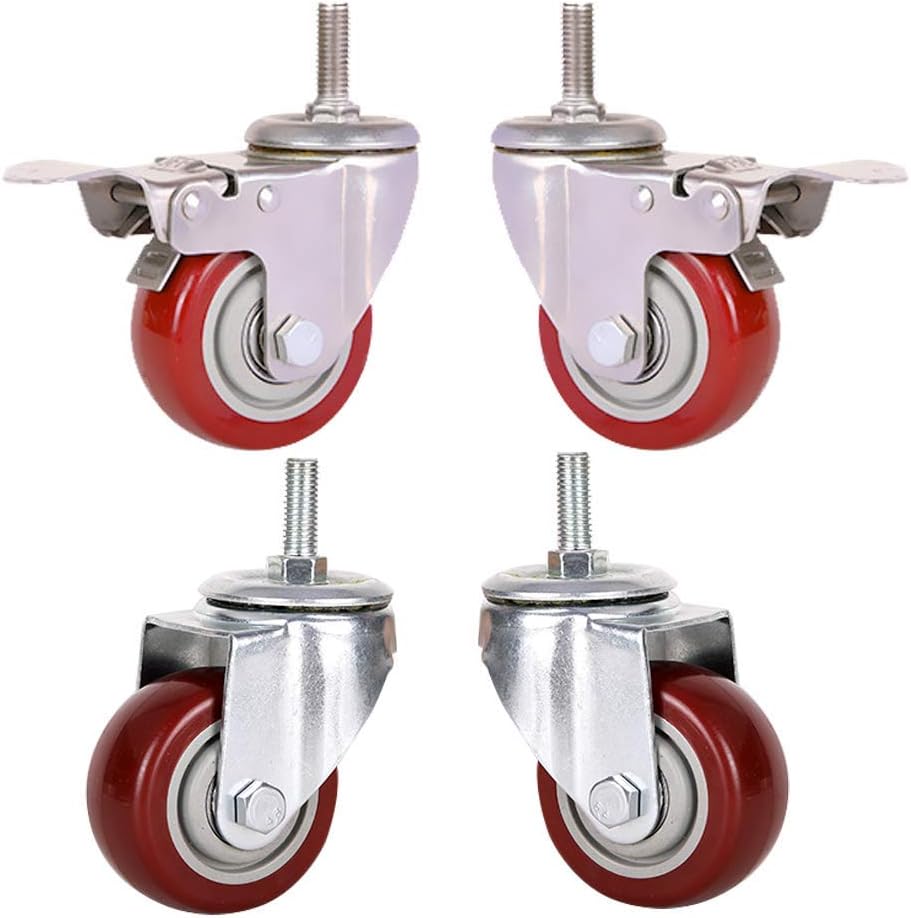 4 Stück M12 Lenkrollen Aus Gummi - Hochleistungsrollen Für Möbel & Industrie Bis 480kg