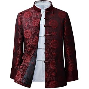 Tang Suit Chinese Kung Fu Jacket Clothing for Men Chinese Hanfu Coat Tai Chi Uniform Martial Arts Long Sleeved