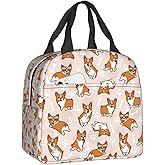 Corgi Insulated Lunch Bags for Women with Pocket Dog Reusable Cooler Lunch Box