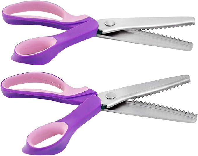 2 Piece Scalloped & Zigzag Pinking Shears Stainless Steel