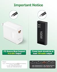 Arkare USB C to DC 5.5mm x 2.1mm Power Cord 100W PD
