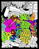 Tropical Paradise - Fuzzy Coloring Poster 16x20
