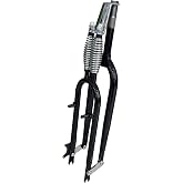 AUTES 26 inch Bike Fork Double Springer Suspension Bicycle Fork 1" Threaded | Disc Brake Black 26" Dual Spring Classical Fork for Cruiser Chopper Bike