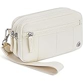 POIUGOYA Small Nylon Crossbody Bags for Women,RFID Wristlet Purse Built in Wallet, 4 Zipper Crossbody Wallet Phone Organizer