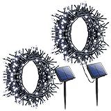 Litom Outdoor Solar String Lights 200 LED Solar Decorative Power Light with 8 Working Modes [2 Pack]