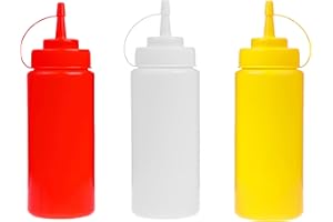 CLENE PACK 3 Pack Squeeze Sauce Bottles – 500ml, Leak -Proof, Food-Safe, Reusable, No-Mess Dispensers for Ketchup, Mustard, M