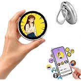 Chamii AniPin Ultra: Digital LED Display Badge & Digital Pin with Touch Screen, Customizable Anime Style Wearable, Smart Butt