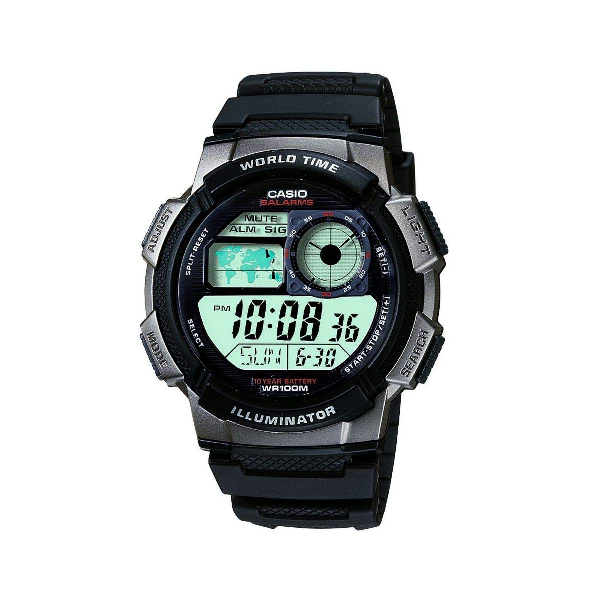 Casio Gents 44.00mm Quartz Watch with LCD Digital dial and Black Plastic/Resin Strap Strap AE-1000W-1BVEF — image 1