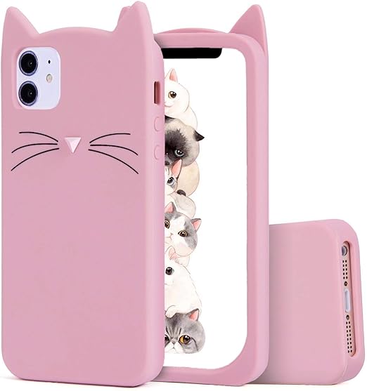 Amazon Com Jowhep Case For Iphone 12 12 Pro Cartoon Cute Kawaii 3d Fun Pink Cat Animal Design Soft Silicone Cover Unique Cool Funny Stylish Fashion Cases For Iphone 12 12 Pro 6 1 Shell Girls