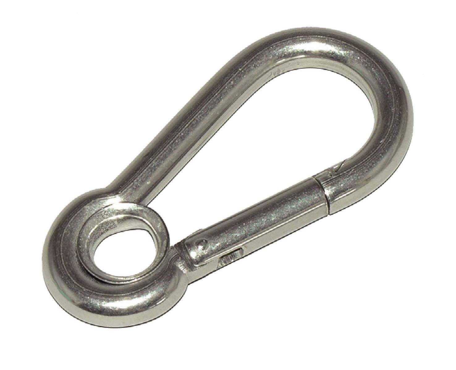 CARBINE HOOK S/S 10MM WITH CAPTIVE EYE