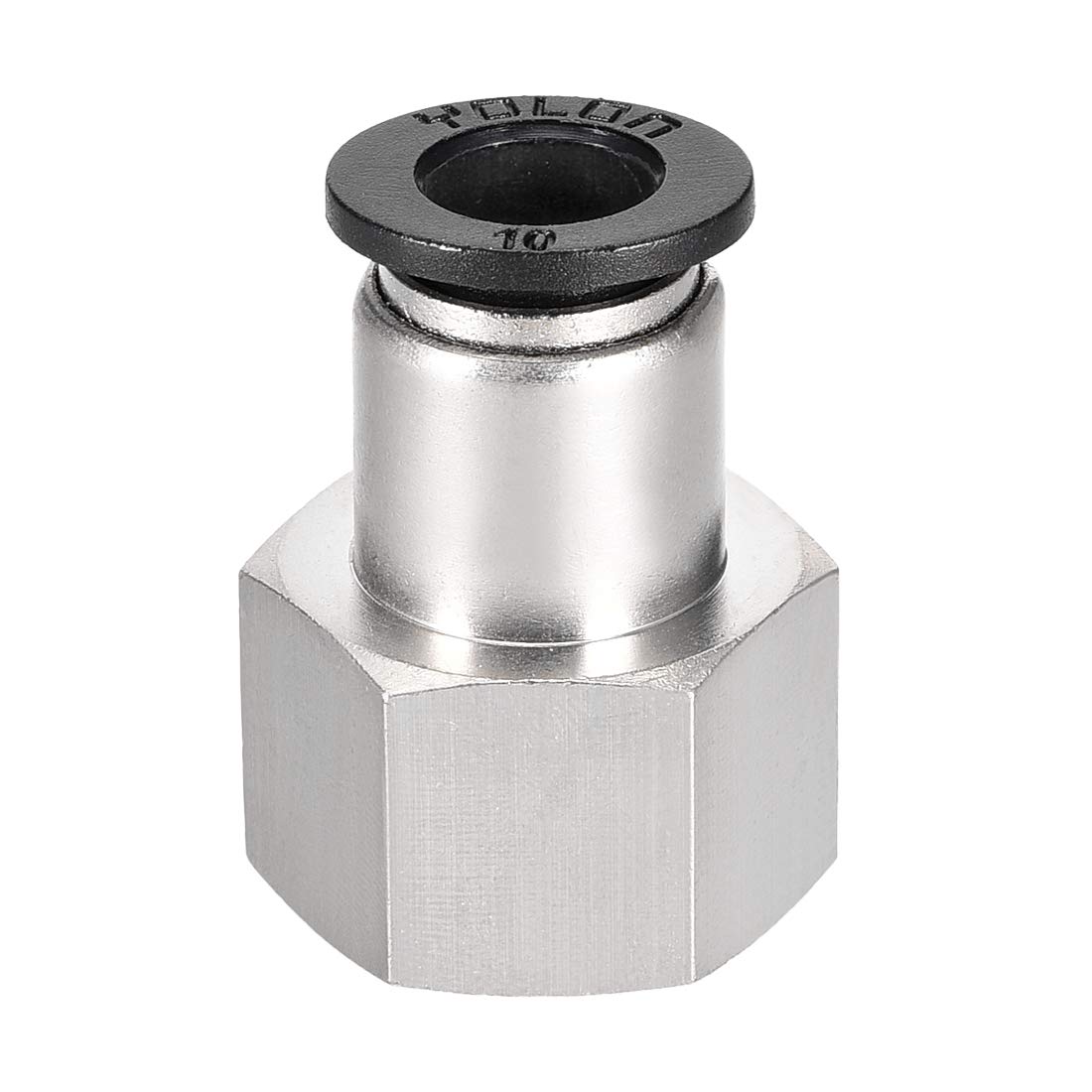sourcing map Push to Connect Tube Fitting Adapter 10mm Tube OD X 1/2 PT Female Straight Pneumatic Connector Pipe Fitting