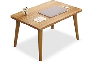 Funecy Small Coffee Table Low Table Solid Wood Sturdy Floor Table Desk for Sitting on The Floor, Storage and Living Room Furniture，Natural Wood，24inch (Natural, 24 * 16inch)